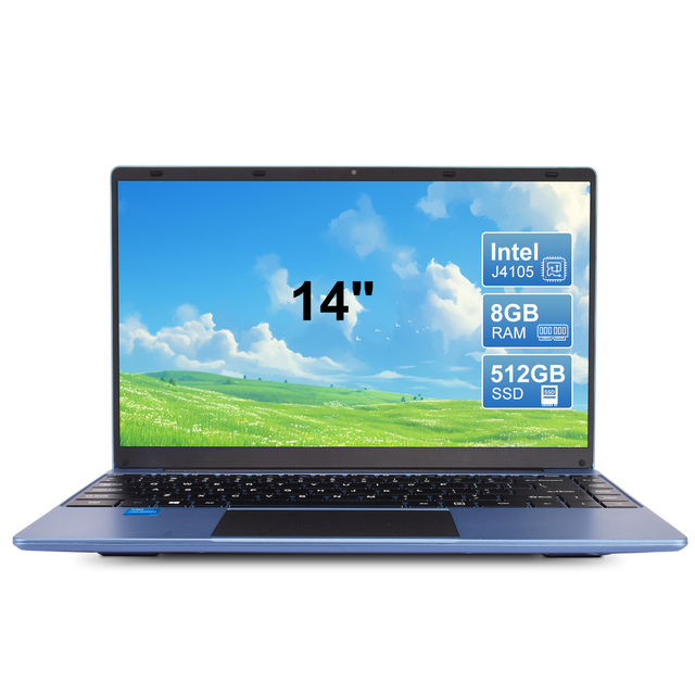 14&quot; Laptop Win 11 256GB SSD Up to 1TB SSD Expand Celeron J4105 Up to 2.5Ghz Quad-Core Processor 8GB DDR4 1920x1080 2.4G and 5G WiFi BT4.2 with Webcam  for Business