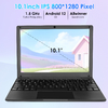 Mini 10.1inch Android 12 Laptop Computer, Portable Small Netbook with Allwinner A133 CPU Android 12 OS 2GB RAM 64GB EMMC HD IPS Screen 1280x800 Pixel 0.3MP Camera